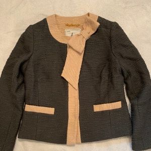 Milly bow jacket 6 blush pink and gray